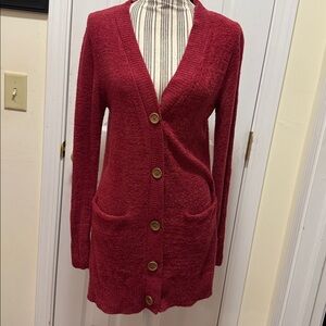 Grace & Lace Bamboo Grandpa Cardigan Raspberry Small